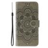 For Oppo Reno14 5G (Global) Case Rhinestone Decor PU Leather Mandala Imprinted Design Phone Cover with Wrist Strap