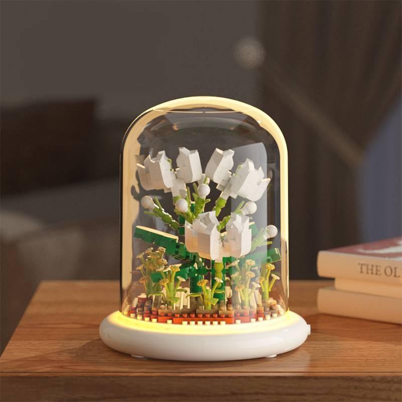 Puzzle Educational Building Blocks Flower Sunflower Jasmine Children Toys Model