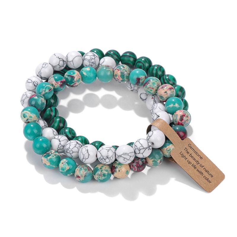 Natural Stone Crystal Beads Semi Precious Women's Bracelet Amethyst Multi Layered Combination Bracelets