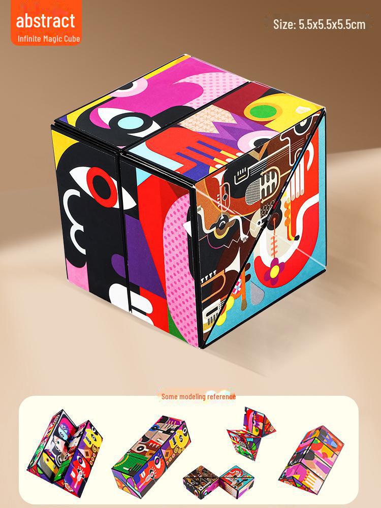 3D Magická kostka Geometrické stavební bloky - Vzdělávací hračky pro trénink dětského myšlení