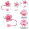 2/4pcs Straw Cover Cap for Stanley 10mm Reusable Straw Tips Lids Flowers Tip Covers Cup Accessories,Silicone Straw Topper