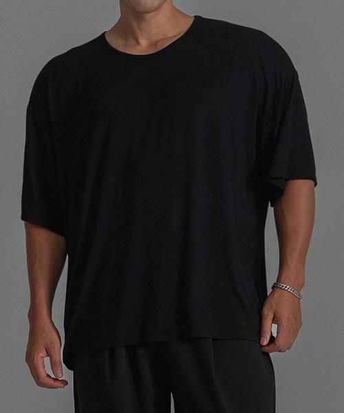 Ballianteu 2-Pack Oversized Modal Silket U-Neck Short Sleeve T-Shirt