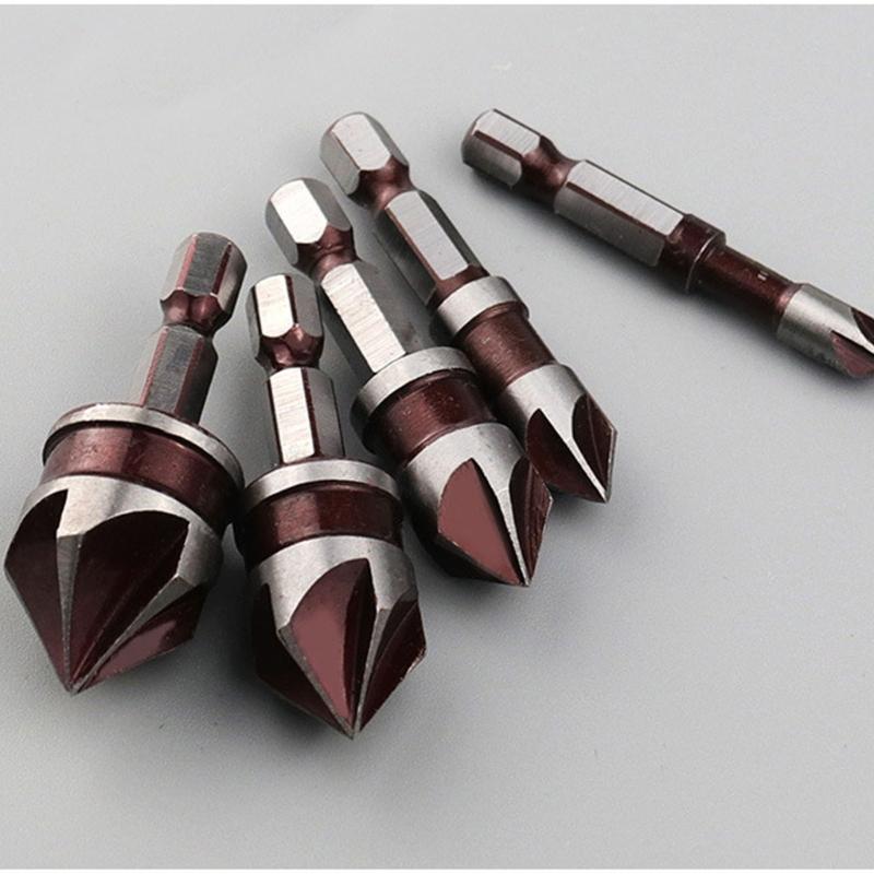 652F Precise Ground 82° Shank Countersink 5 Blade Set For Various Materials
