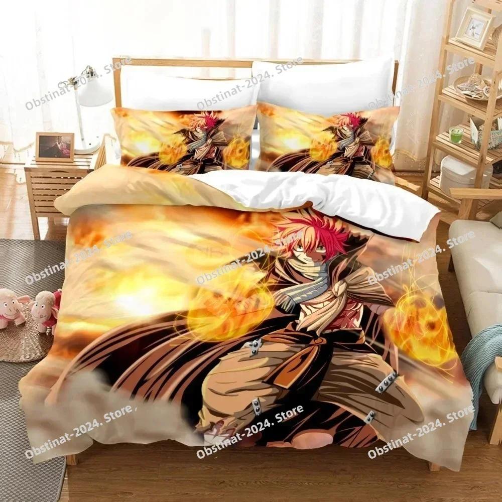 3D Print Fairy Tail Anime Printed Bed Set Duvet Cover Pillowcase Bedding Set Bed Linen Sheet Quilt Cover Full Queen King Size