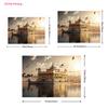 2D plane one piece of golden temple morning light pigeon shadow banner background cloth party photo-taking props
