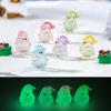 1/5Pcs Mini Resin Fluorescent Santa Claus Miniature Landscape Figurines Fairy Garden Decor Snow Landscape Model Ornaments