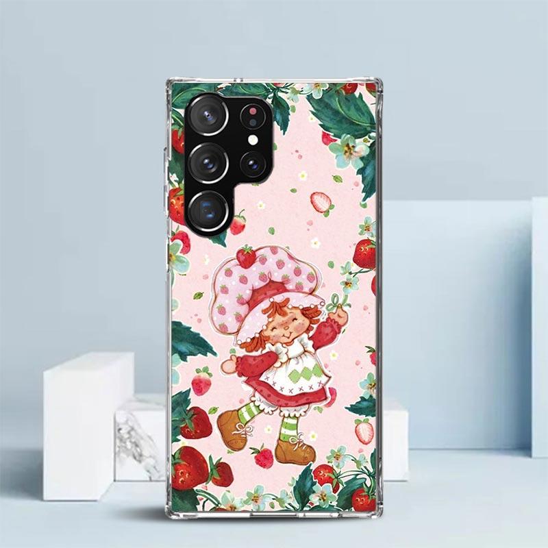 Strawberry Cartoon Girl Soft Cover for Samsung Galaxy S25 Edge S26 S24 S23 Ultra Phone Case S22 S21 Plus S20 FE Print Pattern Sh