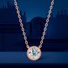 Rose Gold Moissanite Pendant Necklace for Women Color Lab Created Diamond Choker Chain Original 925 Silver Jewelry Gift