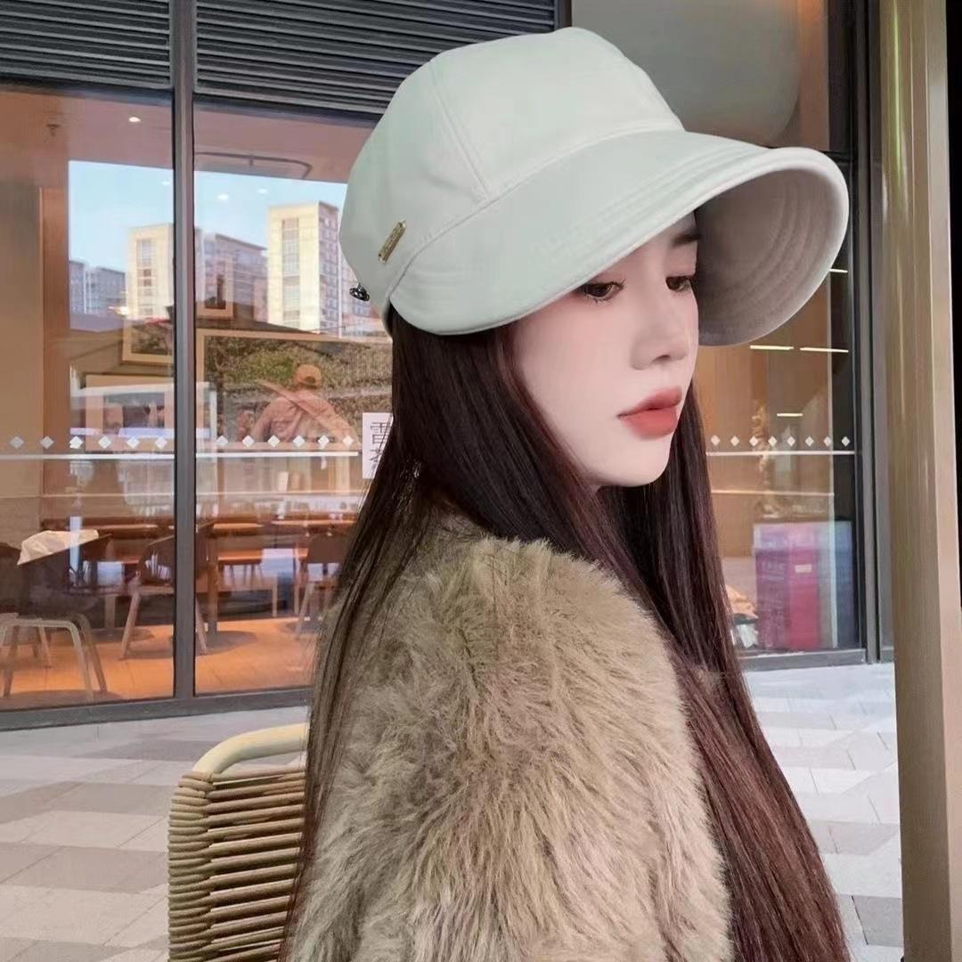 

Bucket hat big head circumference spring and summer UV protection cap mask with sunshade and sunscreen hat women світлого кольору хакі