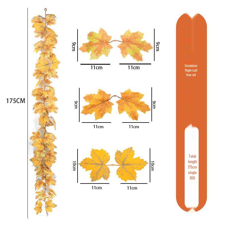 Artificial Maple Leaf Rattan Home Decor: Scenic Atmosphere Arrangement