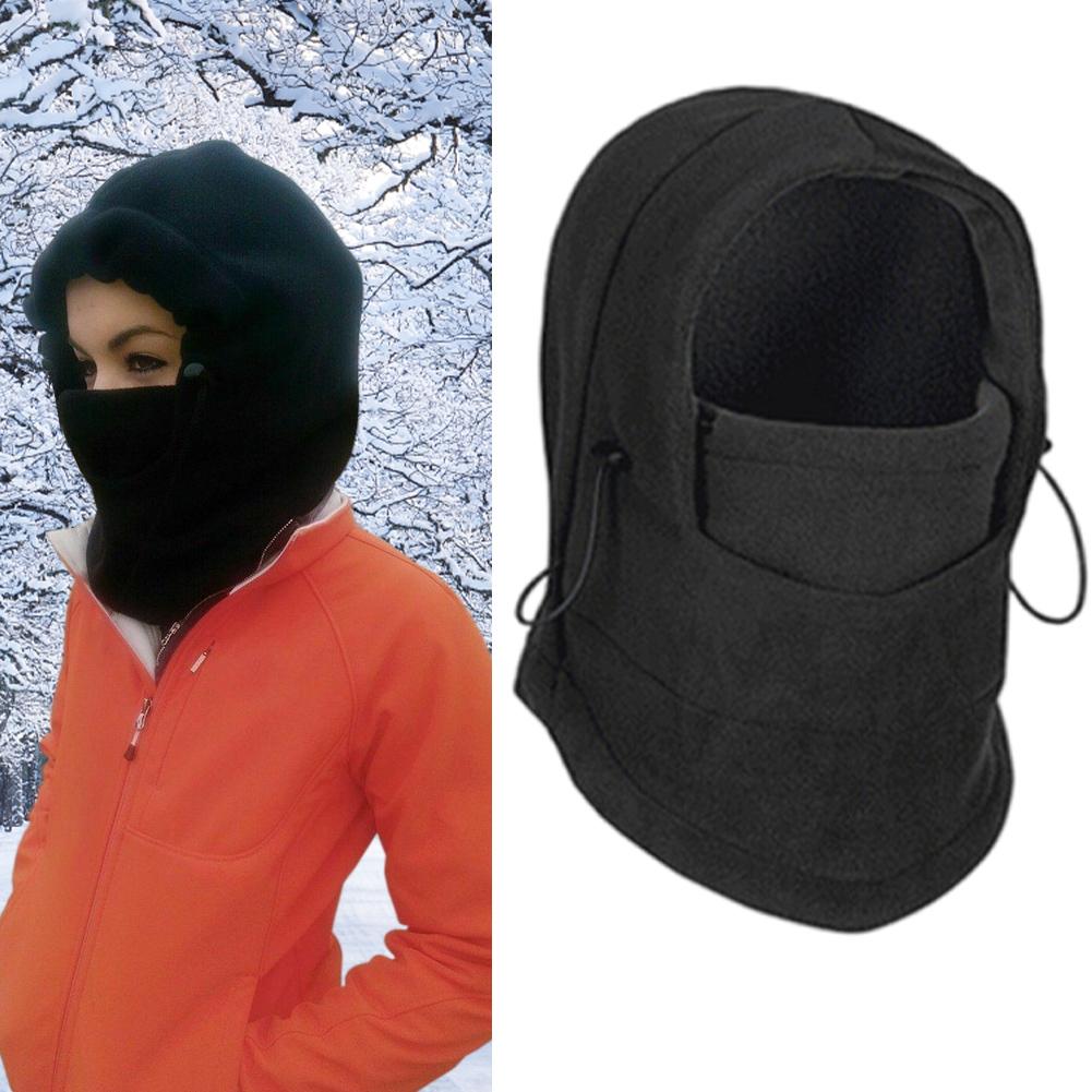 Ski Face Mask Windproof Thermal Fleece Balaclava Hat Neck Warmer Hooded Neck Face Mask Thicken Warm Bomber Hat for Hiking Skiing
