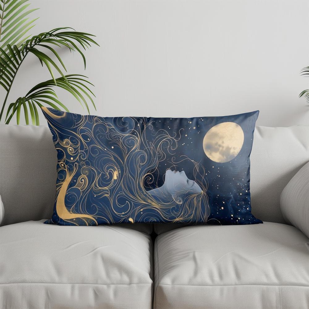 Home Decor Marble & Cherry Blossom Pillow Suitable For Sofa Bedroom Car Pillow Cover Cushion Rectangular Back Cushion