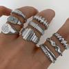 Finger Rings for Women Vintage Geometric Finger Rings Personality Band Stack Ring for Women Girls