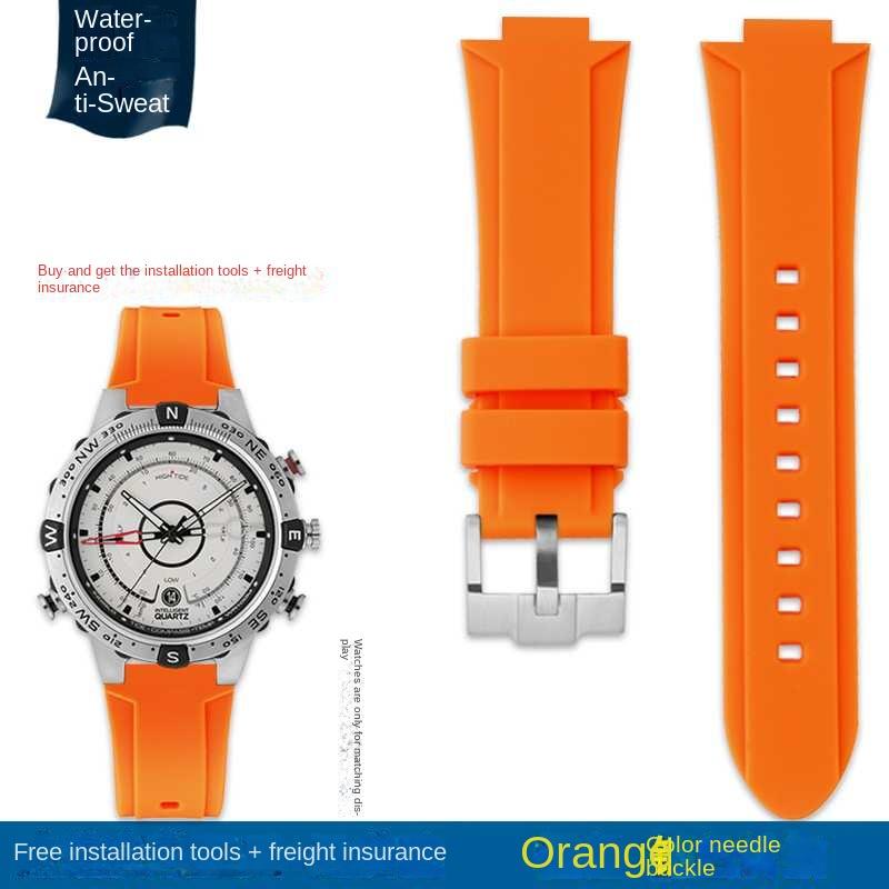 

Convex watchband Silicone bracelet for timex T2N738 T2N739 T2N720 T2N721 T49706 Butterfly clasp watch band Rubber strap 24X16mm 24mm-16mm