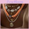 Pearl Necklace Women Layered Shell Beads Geometric Style For Autumn Winter