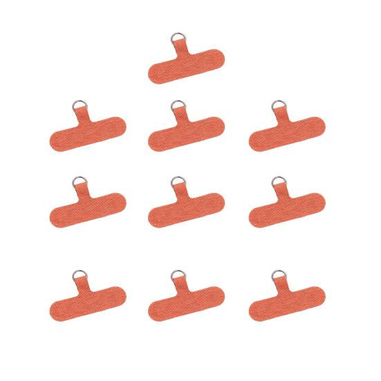 

10 шт., вкладки для мобильного телефона, привязные ячейки с клейкими цветными нашивками, защитный шнурок для телефона, соединитель для шнурка с защитой от потери темно-оранжевого