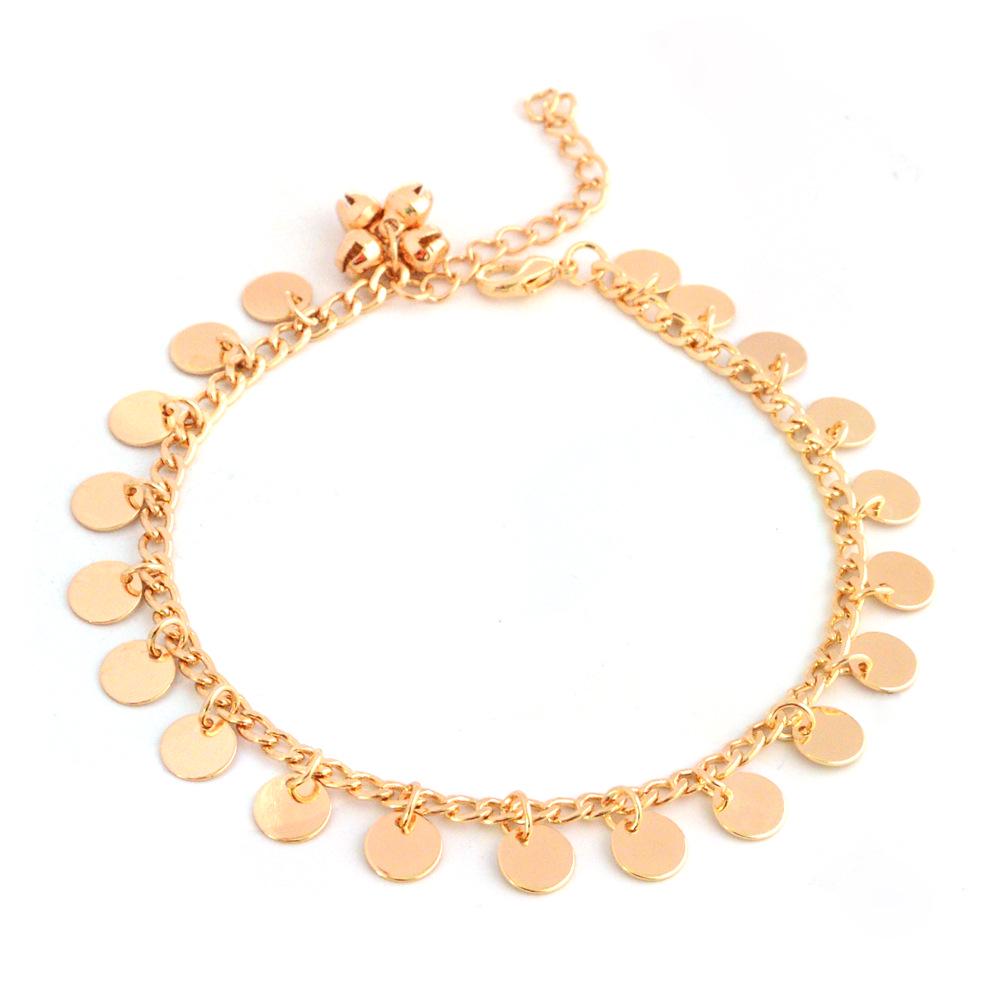 Tassel Jewelry Bohemian Punk Retro Metal Heavy Industry, Disc Bells Anklet Beach Chain