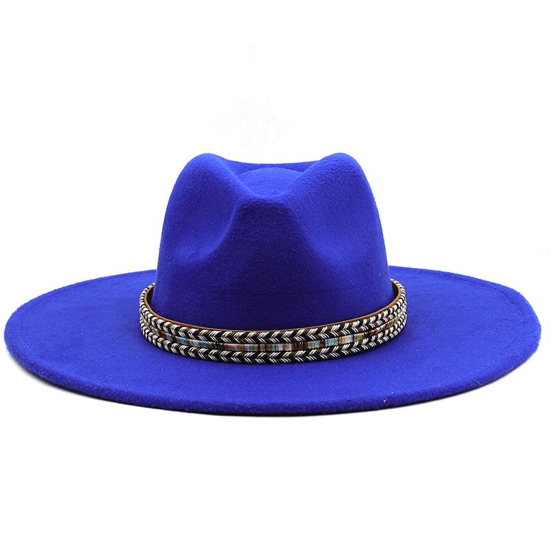 Toamnă iarnă bărbați fedoras pălărie de fetru pentru femei sombrero jazz pălărie melon pentru bărbați pălării de top vintage în aer liber cu bor mare 9,5 cm