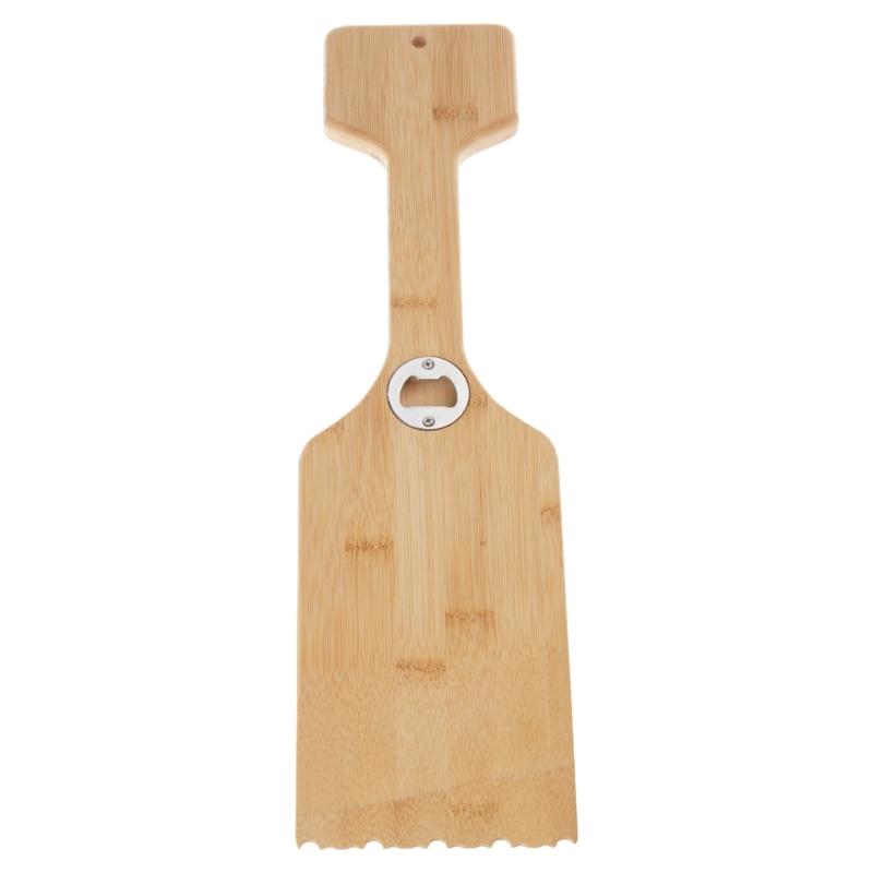 Natural Wood Cleaning Tool Heavy Duty Integrated Bottle Opener For Outdoor Cooking Accessories 1