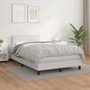 Exclusive House - Bed Slat Base with Mattress White 120x200cm Faux Leather