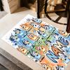 Blue Dogs Soccer Fun Customizable Name Area Rug Perfect for Kitchen Foyer Hallway Entryway Antislip Carpet Decorate Offices Spiritual Gift