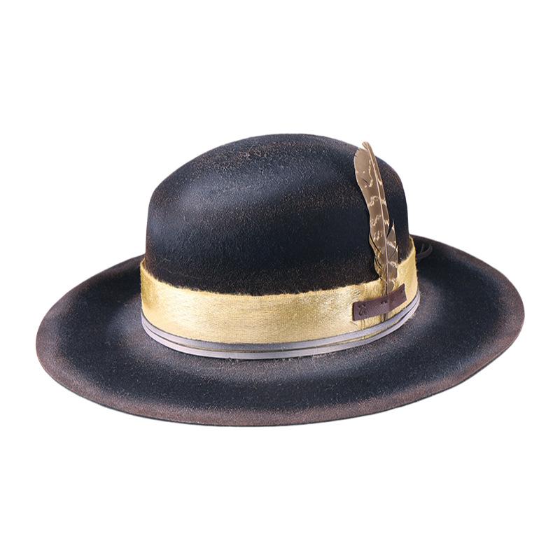 Cappello da Cowboy in Lana Tibetana Cappello da Gentleman Occidentale in Feltro Traspirante Cappello Jazz da Uomo Invernale