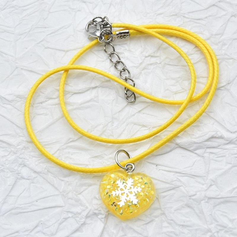 Fashion Acrylic Heart Pendant Necklaces for Women Hot Girls Snowflake Necklace
