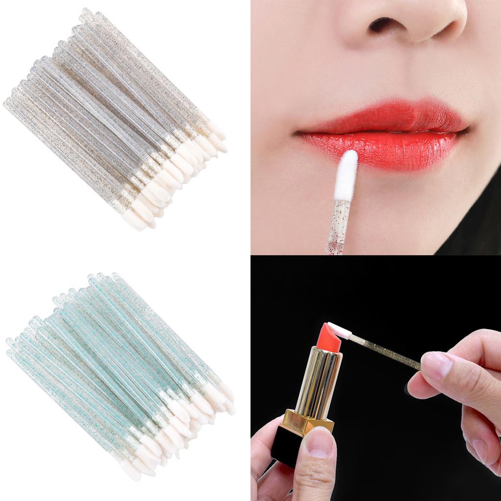 Disposable Lip Brushes 50pcs Makeup Lipstick Applicators Soft Portable Beauty Tools for Lip Gloss Application
