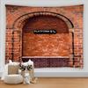 3D Printing Vintage Style Rock Stone Wall Door Tapestry Wall Hanging Boho Style Wall Tapestry Mandala Art Mat Living Room Decor