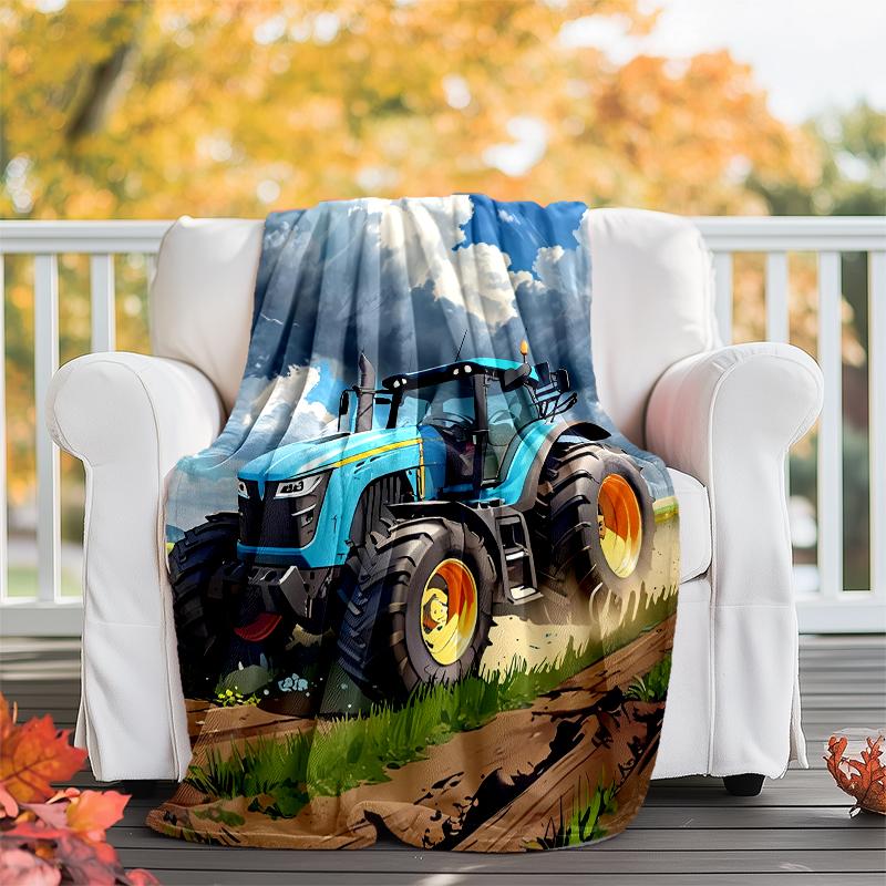 Truck Theme Printed Blanket - Perfect for Couch, Bed, Travel & Outdoor Use | Machine Washable, Cozy & Durable.