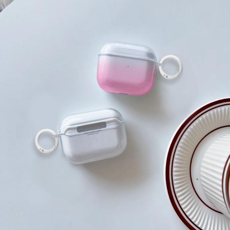 Simple pink gradual change transparent TPU protective case for AirPods 1/1/1, suitable for AirPods Pro