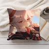 Kaedehara Kazuha Genshin Impact Cushion Cover Silky Short Plush Invisible Zipper Dustproof Sofa Pillow Case For Home Decor