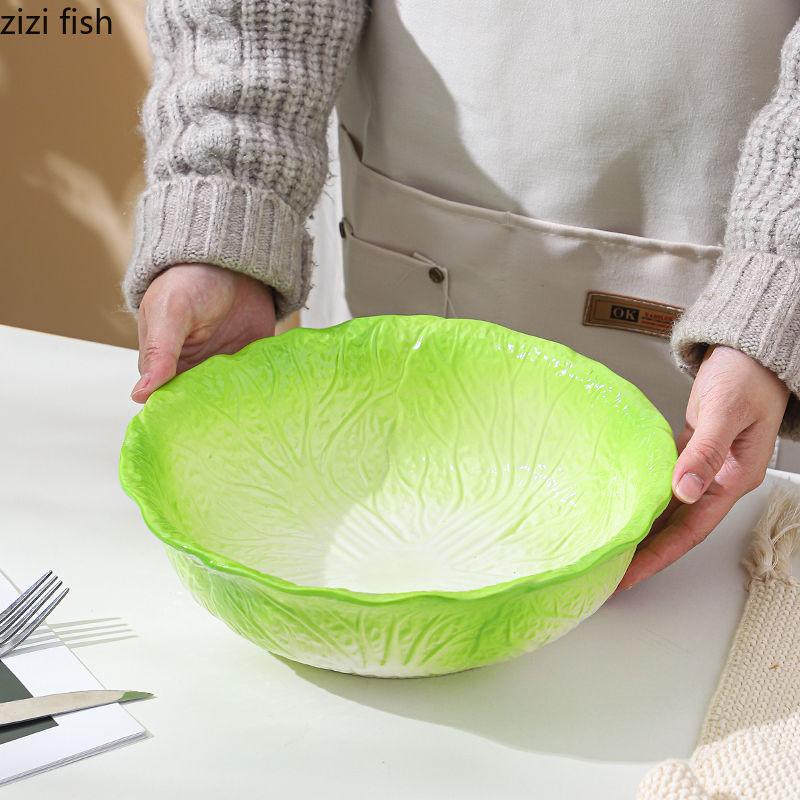 Cabbage Ceramic Dessert Bowl Rice Bowls Soup Plate Dining Plate Fruit Plates Salad Bowl Noodle Bowls Snack Plates Dim Sum Dish