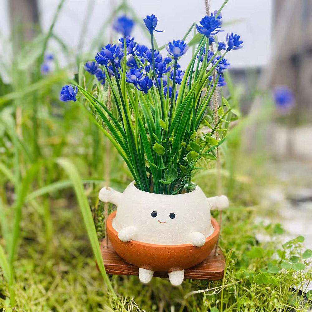 Schaukelgesicht Pflanztopf Schaukelgesicht Hängepflanzgefäß Lächelnd Außenpflanzen Sukkulententopf Süßes Lächelndes Gesicht für Innen Außen