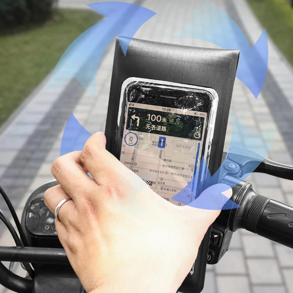 Waterproof Bag Motorcycle Bicycle Phone Holder Universal Motorbike Scooter Rearview Mirror Cellphone Mount Touch Screen