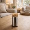 Cylinder Fruit Fork Holder Stainless Steel Mini Metal Box Toothpick Jar Holder  Dining Table
