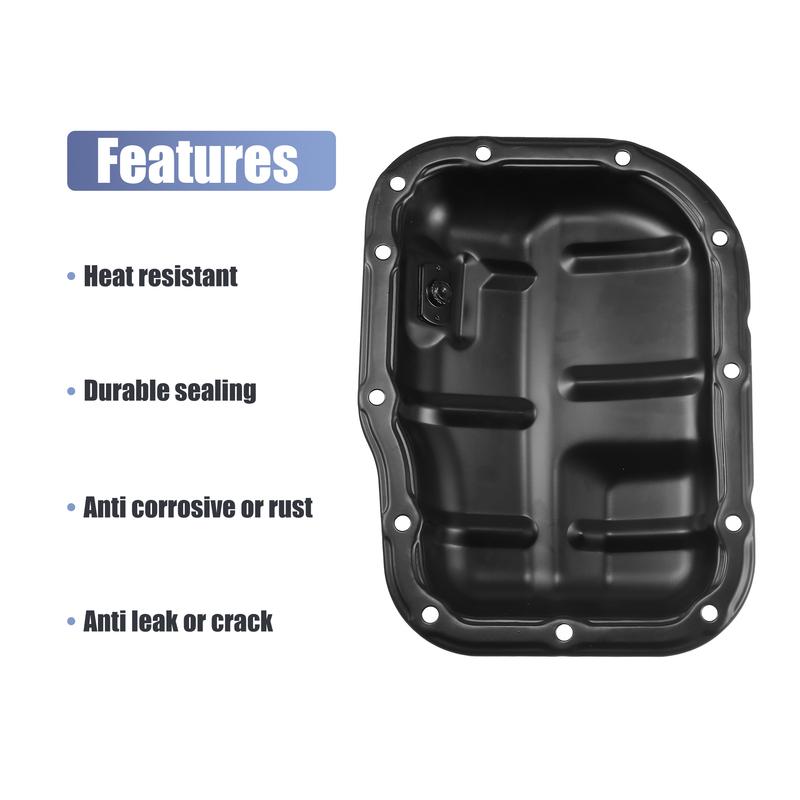 UXCELL Engine Oil Pan 12102-37010 for Toyota Corolla Matrix C-HR Prius for Scion Black