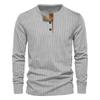 Men's 2026 Corduroy Henley Slim Fit Long Sleeve T-Shirt