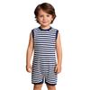Mono Adaptativo Unisex para Niños con Necesidades Especiales Sin Mangas Cremallera Trasera Invisible Botón a Presión Tira de la Entrepierna Rayado para Vestir Fácilmente