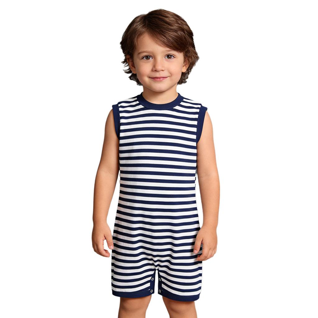 Mono Adaptativo Unisex para Niños con Necesidades Especiales Sin Mangas Cremallera Trasera Invisible Botón a Presión Tira de la Entrepierna Rayado para Vestir Fácilmente