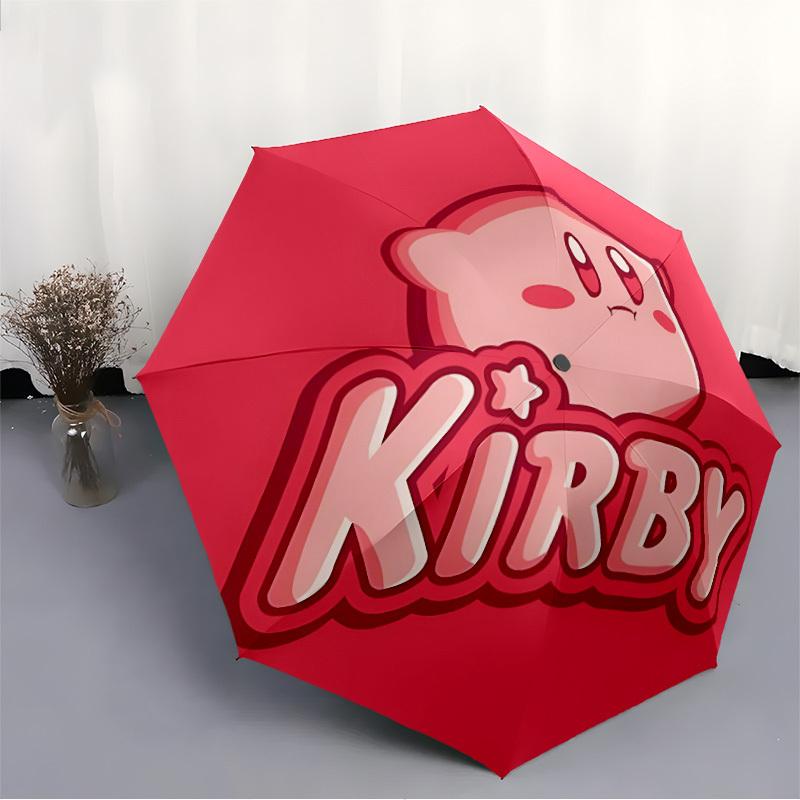 1pc Kirby Character Windproof Automatic Umbrella, Lightweight for Women/Men, Perfect Christmas Gift a0811189