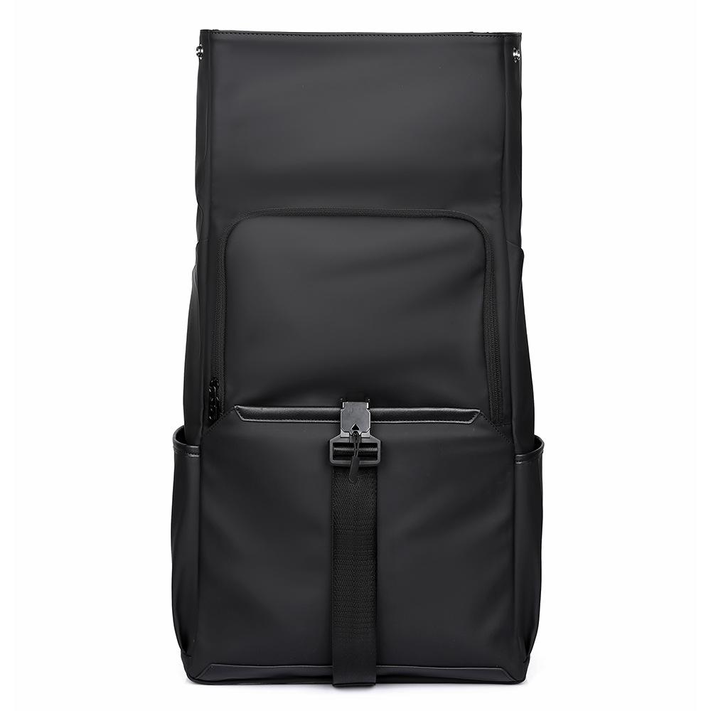 Men's Backpack with A High-end Feel, Large-capacity Rolled-edge Expansion Backpack, Casual Travel Computer Backpack