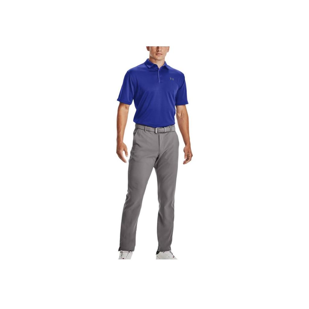 Under Armour Solid Fit Logo Print Short Sleeve Polo Shirt Men Tops Blue 1290140-400