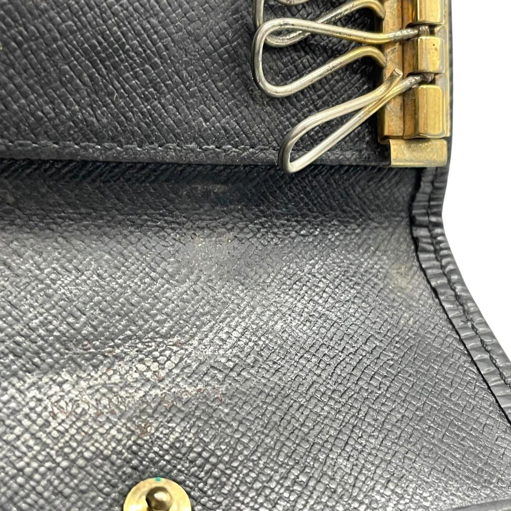 Used LOUIS VUITTONKey Holder  Black Leather Unisex
