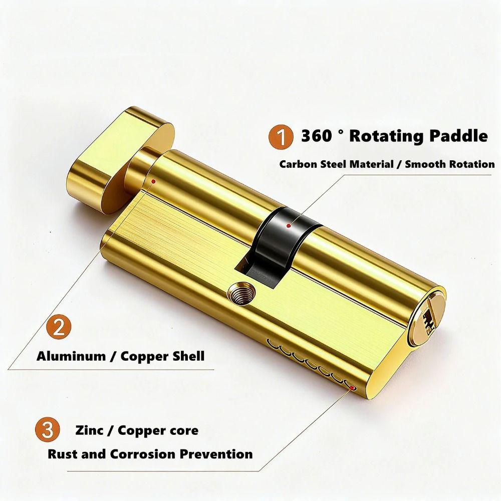 Zinc Eccentric Lock Cylinder Aluminum Alloy Copper Door Lock Accessories Replaceable With Keys Anti-Theft Lock Interior Doors