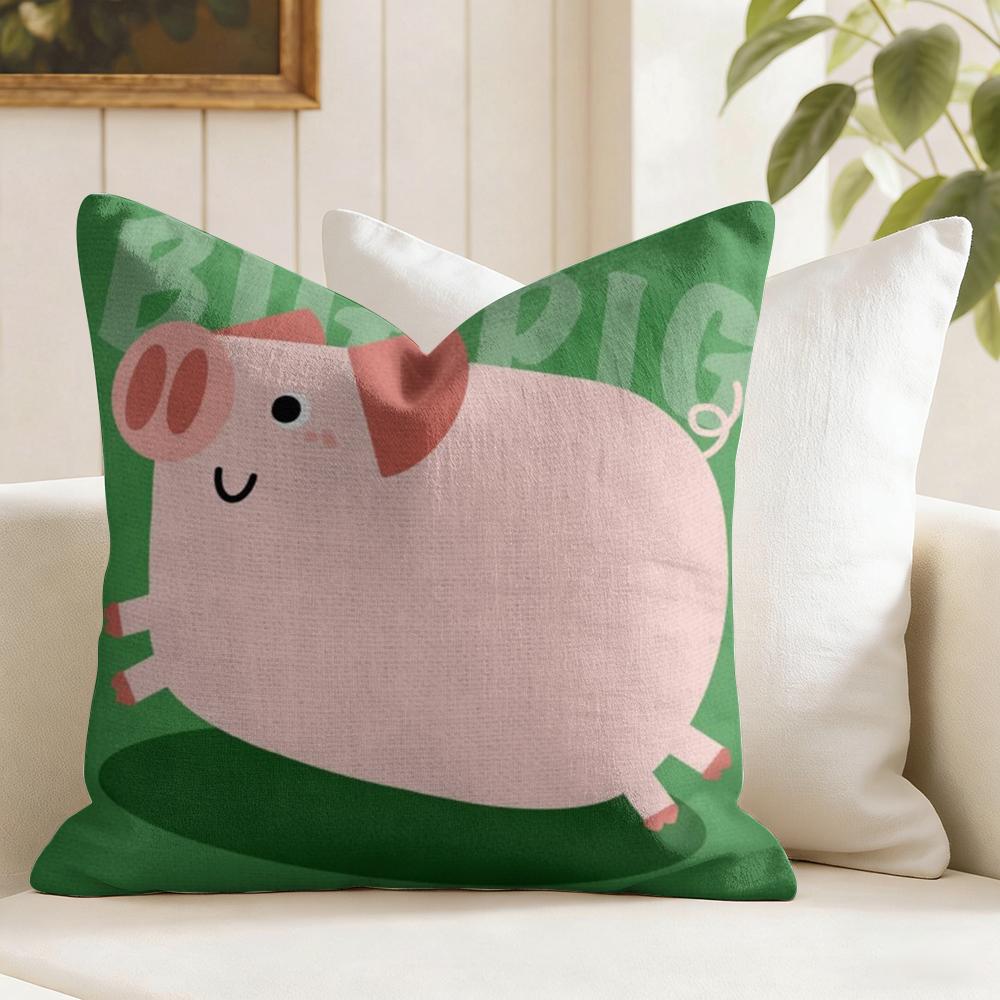 Kawaii Cat Animals Cushion Cover Natural Linen Organic Fabric DoubleSided Printing Couch Pillow Covers Home Decor