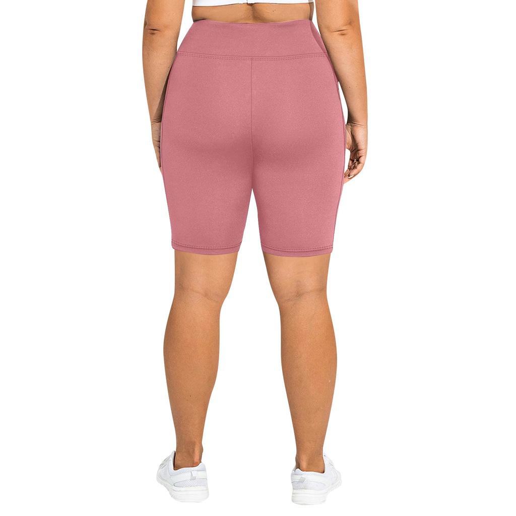 Women's Fashionable Casual Plus Size Pocketed Athletic Leggings With High Waist And Butt-Lifting Effect Cropped To Mid-Thigh Length