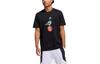 T Shirts Men's Black Crew Neck Moderate Straight Fit GE4486