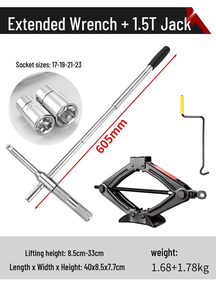 Effort-Saving Cross Tire Wrench and Socket Tool Set for Tire Changing