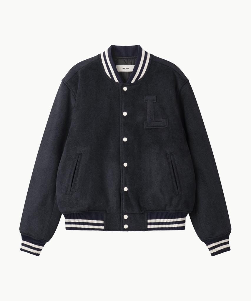 Lundy Port Wool Varsity Jacket - Navy